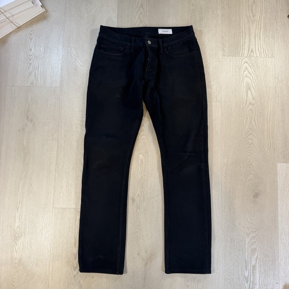 Gustin #81 Duck 5 Pocket Jeans Mens 31x30 Black Workwear Heavyweight Luxury